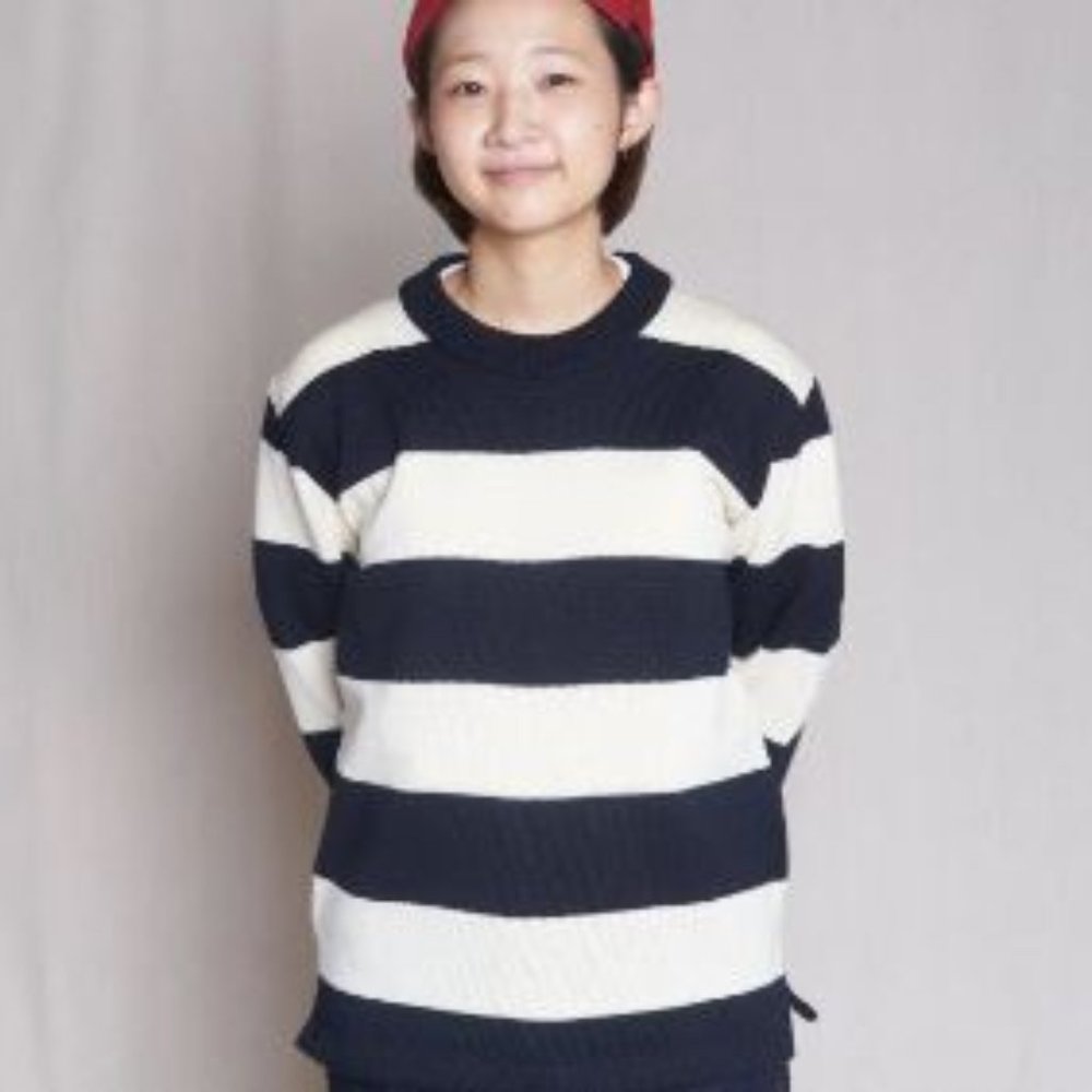 Dehen Striped Naval Crew Navy / Off White Small